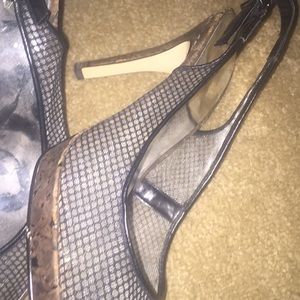 GUESS high heel mesh slingbacks, Sz 8.5, SEXY